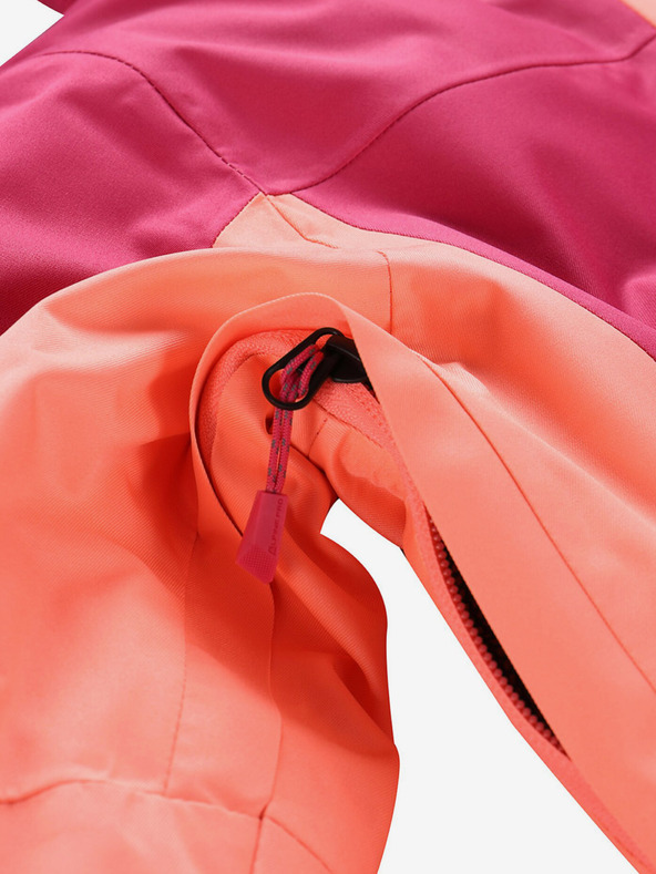 ALPINE PRO Geacă de schi portocalie și roz pentru fete, cu membrană PTX ALPINE PRO Reamo