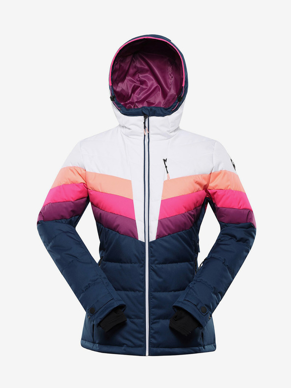 ALPINE PRO Jachetă de schi albastră și albă pentru femei cu membrană PTX ALPINE PRO Feedra