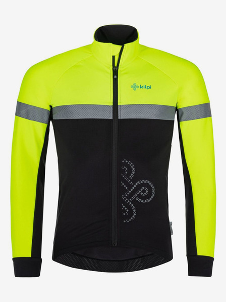 Kilpi Geacă de ciclism softshell neagră și galbenă pentru bărbați Kilpi Nereto-M