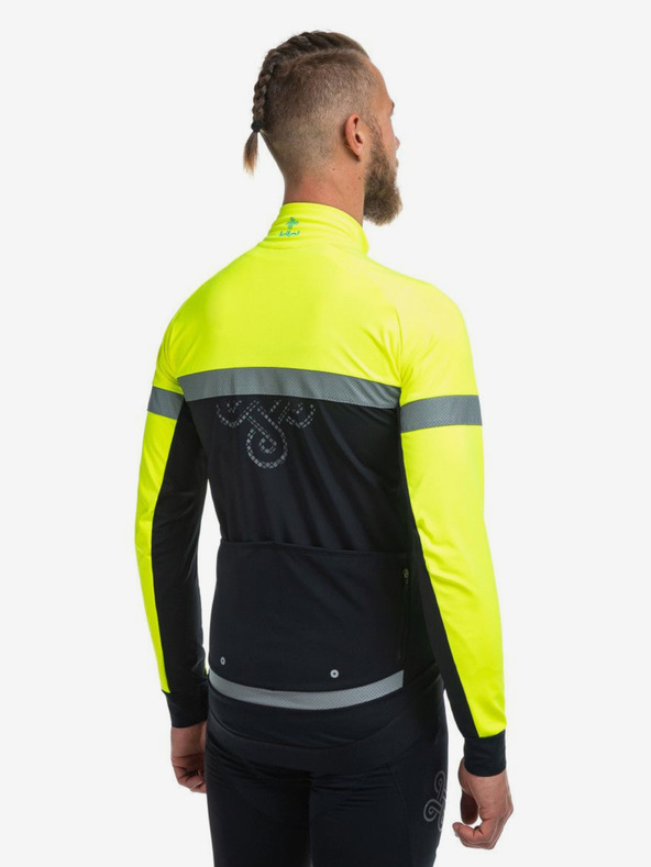 Kilpi Geacă de ciclism softshell neagră și galbenă pentru bărbați Kilpi Nereto-M