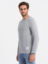 Ombre Clothing Pulover gri deschis pentru bărbați Ombre Clothing