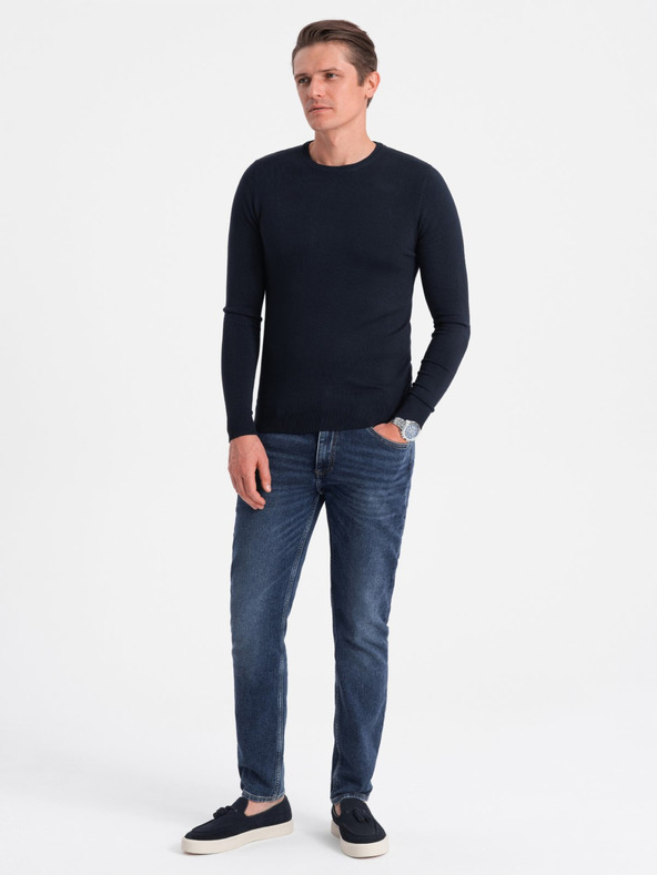 Ombre Clothing Pulover bărbați albastru închis Ombre Clothing