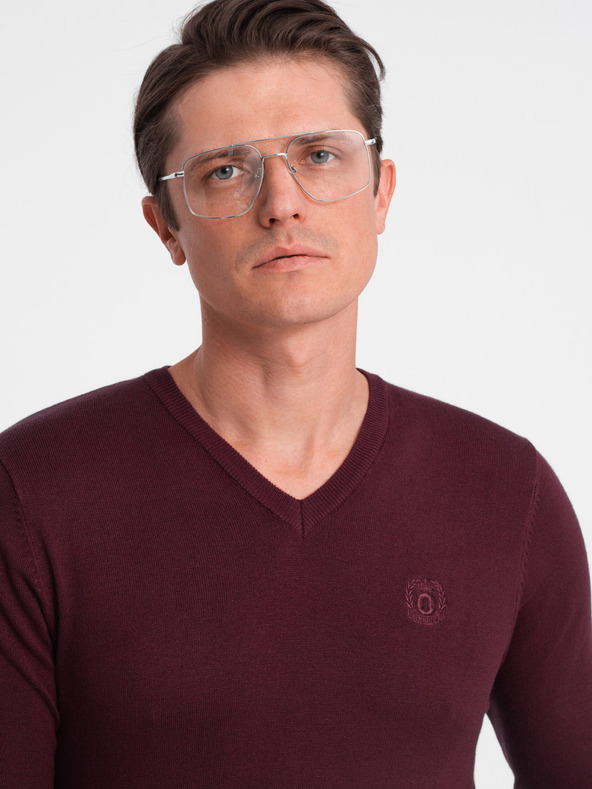 Ombre Clothing Pulover bărbătesc burgundy Ombre Clothing