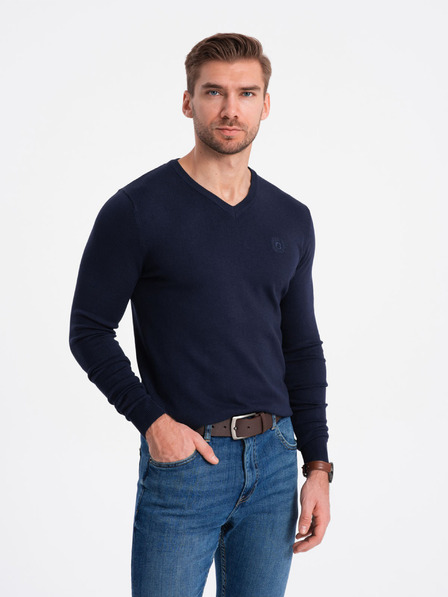Ombre Clothing Pulover bărbați albastru închis Ombre Clothing