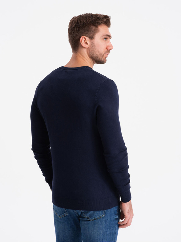 Ombre Clothing Pulover bărbați albastru închis Ombre Clothing