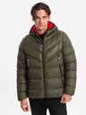 Ombre Clothing Jachetă de iarnă matlasată verde închis pentru bărbați Ombre Clothing