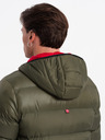 Ombre Clothing Jachetă de iarnă matlasată verde închis pentru bărbați Ombre Clothing
