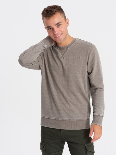 Ombre Clothing Sweatshirt bărbați bej Ombre Clothing