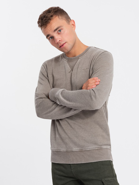 Ombre Clothing Sweatshirt bărbați bej Ombre Clothing