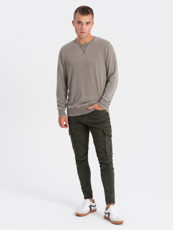 Ombre Clothing Sweatshirt bărbați bej Ombre Clothing