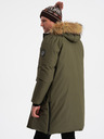 Ombre Clothing Jachetă de iarnă verde cu blană faux pentru bărbați Ombre Clothing Alaskan