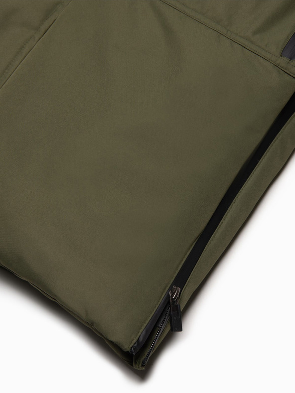 Ombre Clothing Jachetă de iarnă verde cu blană faux pentru bărbați Ombre Clothing Alaskan