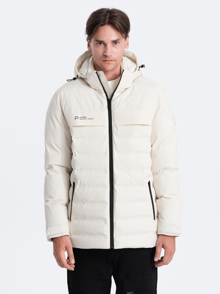 Ombre Clothing Crem Jachetă de iarnă matlasată pentru bărbați Ombre Clothing
