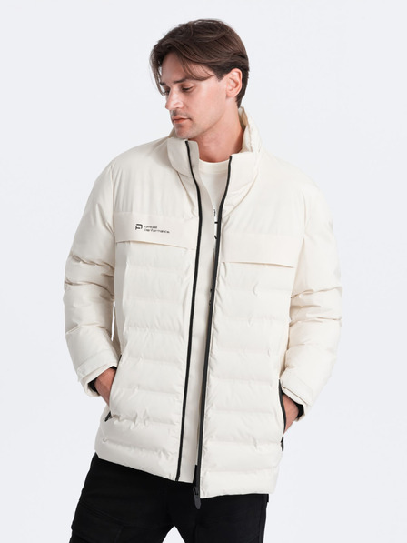 Ombre Clothing Crem Jachetă de iarnă matlasată pentru bărbați Ombre Clothing
