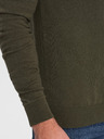 Ombre Clothing Pulover cu guler cămașă verde pentru bărbați Ombre Clothing