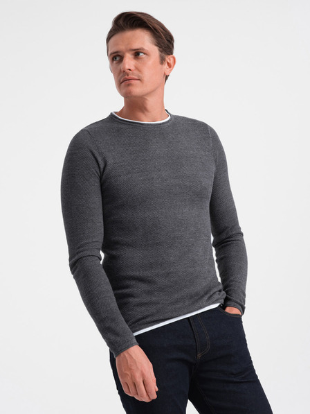 Ombre Clothing Dark Grey Pulover pentru bărbați Ombre Clothing