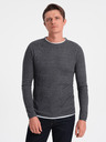 Ombre Clothing Dark Grey Pulover pentru bărbați Ombre Clothing