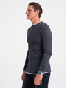 Ombre Clothing Pulover bărbați albastru închis Ombre Clothing