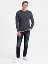 Ombre Clothing Pulover bărbați albastru închis Ombre Clothing