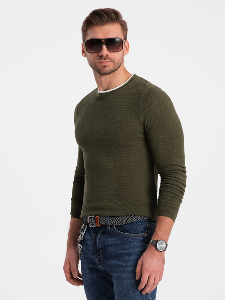 Ombre Clothing Pulover kaki pentru bărbați Ombre Clothing