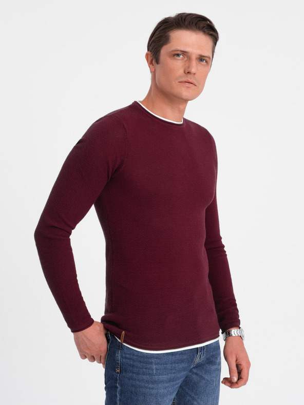 Ombre Clothing Pulover bărbătesc burgundy Ombre Clothing