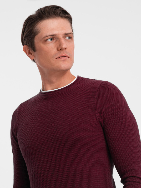 Ombre Clothing Pulover bărbătesc burgundy Ombre Clothing