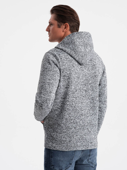 Ombre Clothing Hanorac gri cu glugă pentru bărbați de culoare brună Ombre Clothing