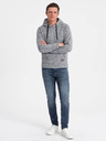 Ombre Clothing Hanorac gri cu glugă pentru bărbați de culoare brună Ombre Clothing