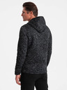 Ombre Clothing Hanorac gri închis cu glugă Brâncuși pentru bărbați Ombre Clothing