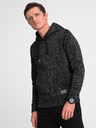 Ombre Clothing Hanorac gri închis cu glugă Brâncuși pentru bărbați Ombre Clothing