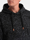 Ombre Clothing Hanorac gri închis cu glugă Brâncuși pentru bărbați Ombre Clothing