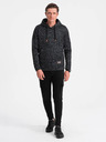 Ombre Clothing Hanorac gri închis cu glugă Brâncuși pentru bărbați Ombre Clothing