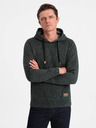 Ombre Clothing Hanorac cu glugă verde închis pentru bărbați Ombre Clothing
