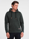 Ombre Clothing Hanorac cu glugă verde închis pentru bărbați Ombre Clothing