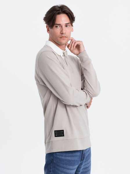 Ombre Clothing Sweatshirt pentru bărbați cu guler gri deschis Îmbrăcăminte Ombre