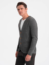 Ombre Clothing Cardigan bărbătesc gri cu buzunare Ombre Clothing