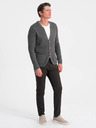 Ombre Clothing Cardigan bărbătesc gri cu buzunare Ombre Clothing