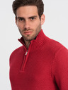 Ombre Clothing Pulover cu guler pentru bărbați roșu Ombre Clothing