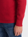 Ombre Clothing Pulover cu guler pentru bărbați roșu Ombre Clothing