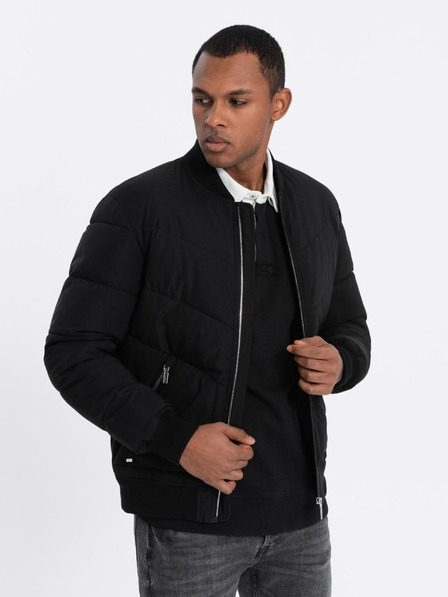 Ombre Clothing Bomber matlasat negru pentru bărbați Ombre Clothing