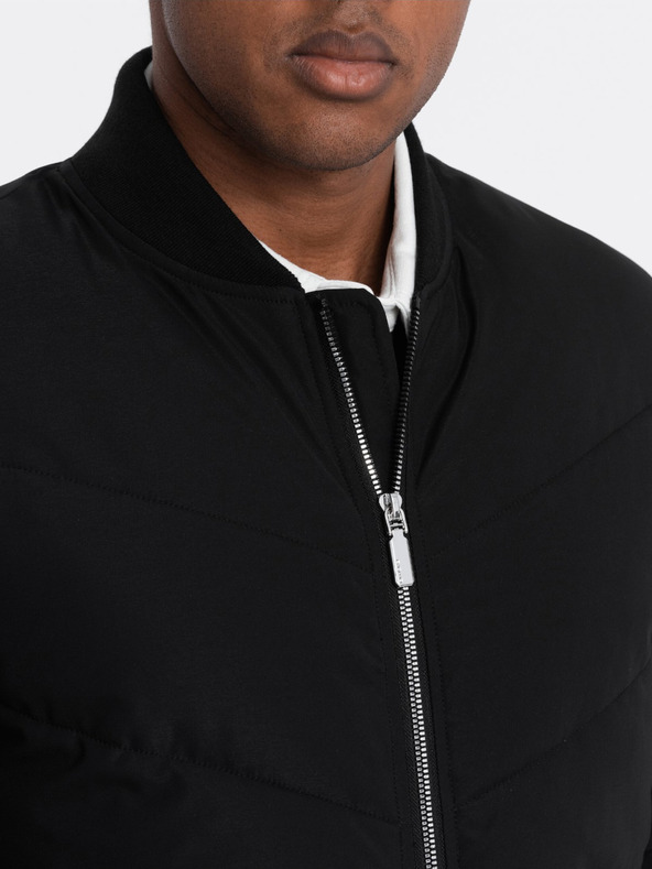 Ombre Clothing Bomber matlasat negru pentru bărbați Ombre Clothing