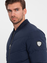 Ombre Clothing Bomber matlasat albastru închis pentru bărbați Ombre Clothing