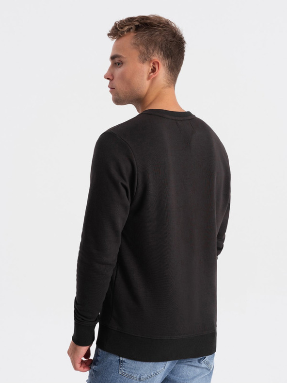 Ombre Clothing Hanorac imprimat maro închis pentru bărbați Ombre Clothing