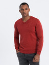 Ombre Clothing Pulover roșu cu gât în V pentru bărbați Ombre Clothing