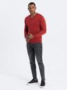 Ombre Clothing Pulover roșu cu gât în V pentru bărbați Ombre Clothing
