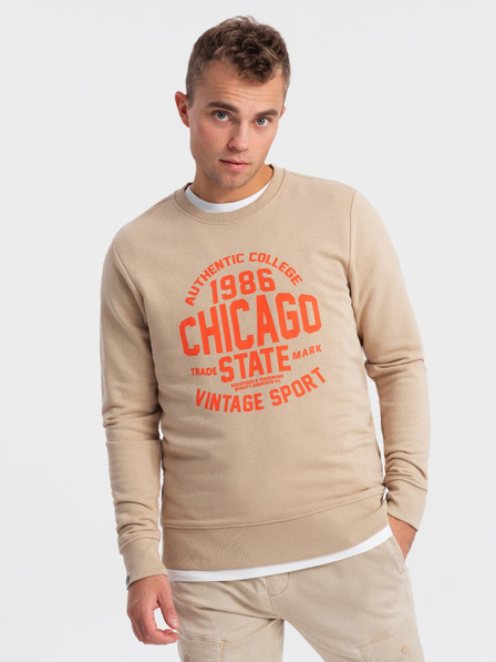 Ombre Clothing Sweatshirt imprimat pentru bărbați bej Îmbrăcăminte Ombre