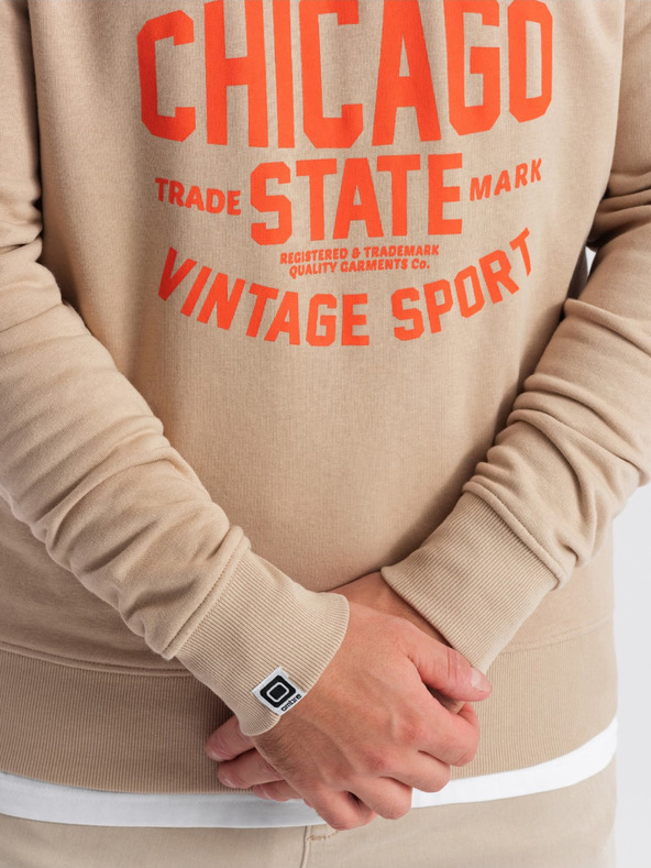 Ombre Clothing Sweatshirt imprimat pentru bărbați bej Îmbrăcăminte Ombre