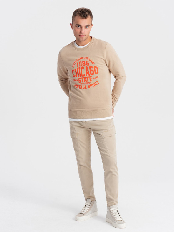 Ombre Clothing Sweatshirt imprimat pentru bărbați bej Îmbrăcăminte Ombre