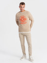 Ombre Clothing Sweatshirt imprimat pentru bărbați bej Îmbrăcăminte Ombre