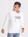 Ombre Clothing Hanorac alb pentru bărbați Ombre Clothing